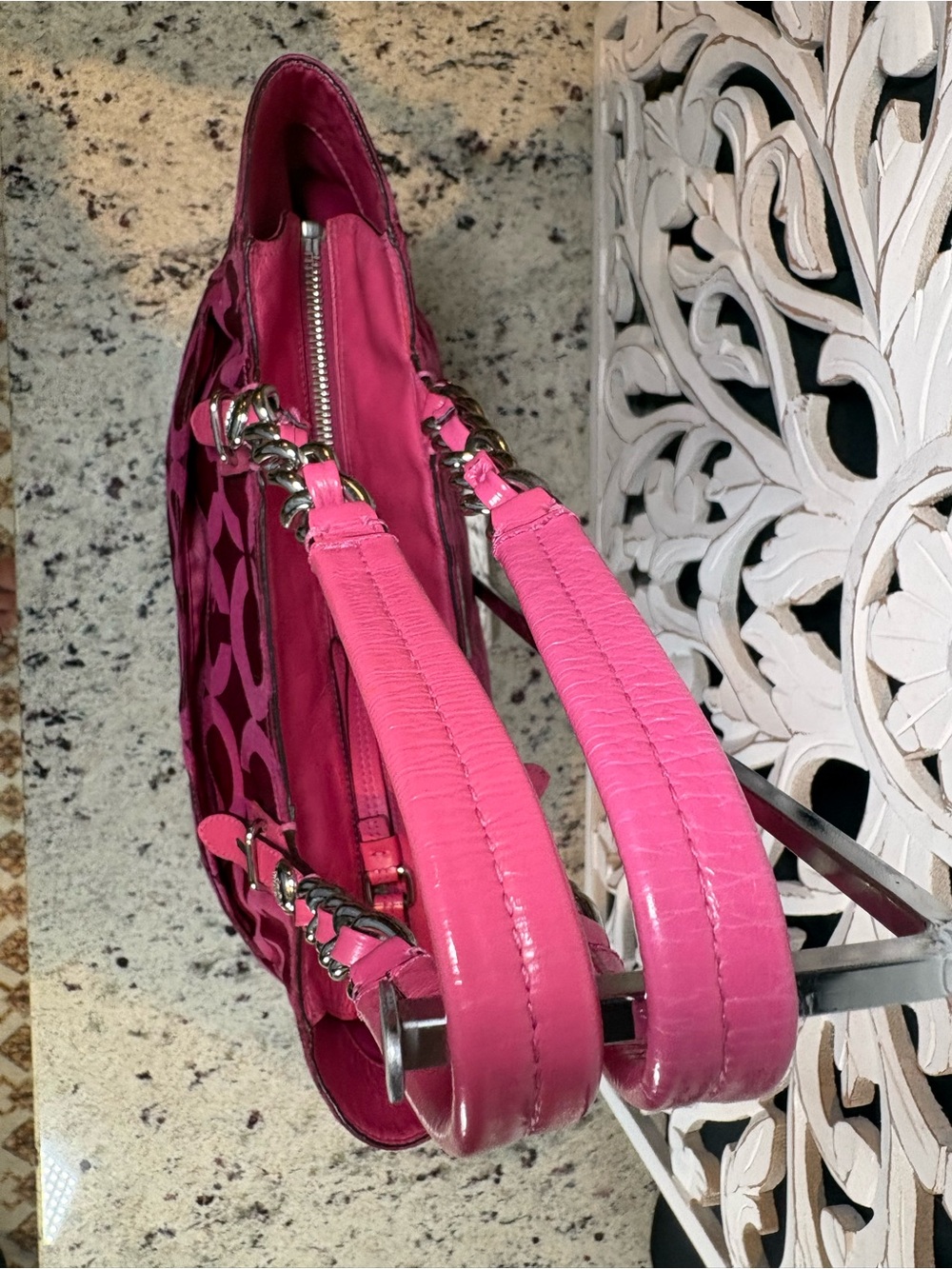 Coach Madison Tribeca Op Art Tote Style 14134 Pink - Picture 6 of 15